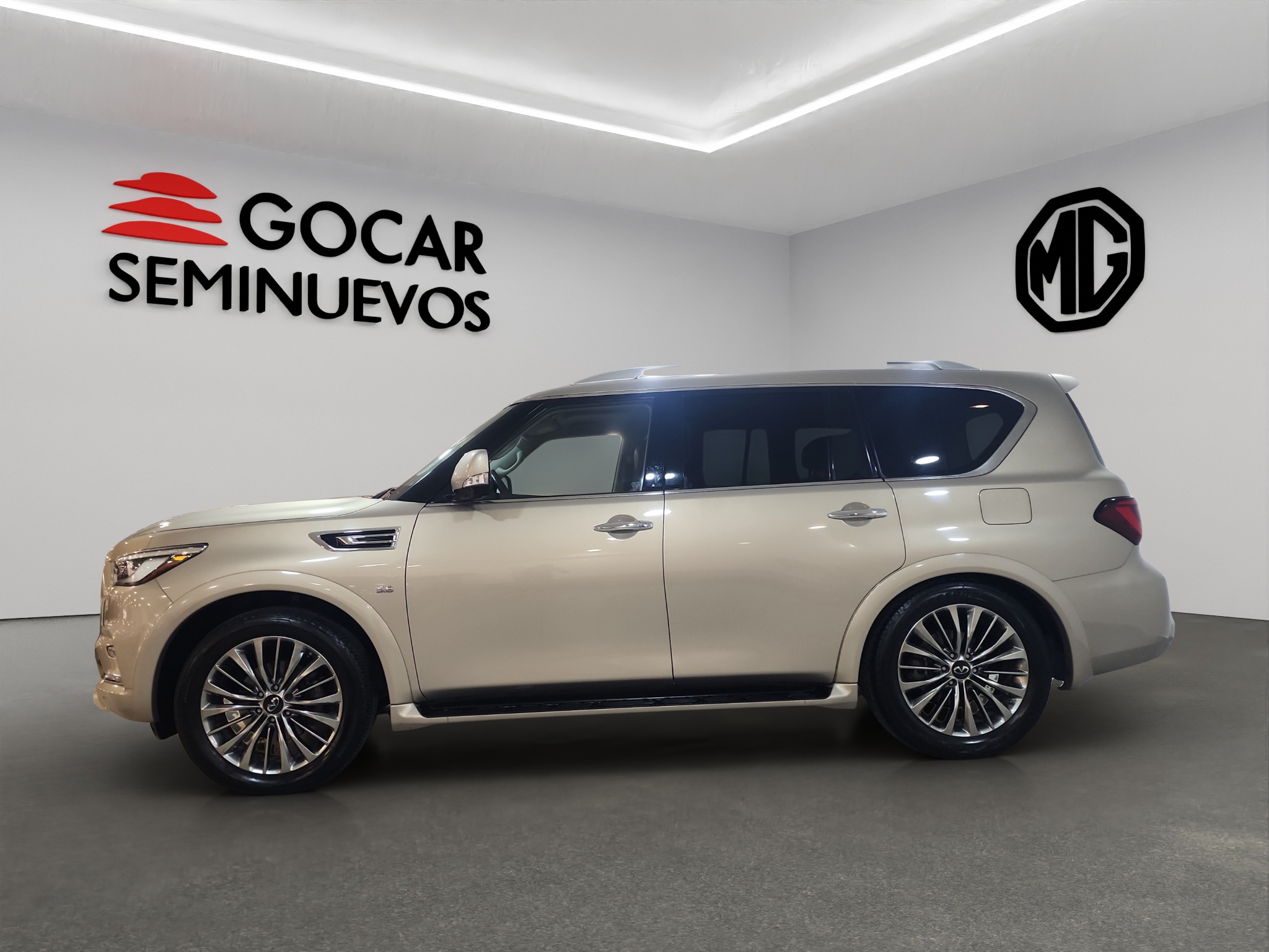 Infiniti QX80 VUD 4x4 5 pts. Sensory Plus, V8, TA, piel perforada, QC, DVD, s. Bose, f. led, 7 y 8 pas., RA-22 (línea anterior) 2020