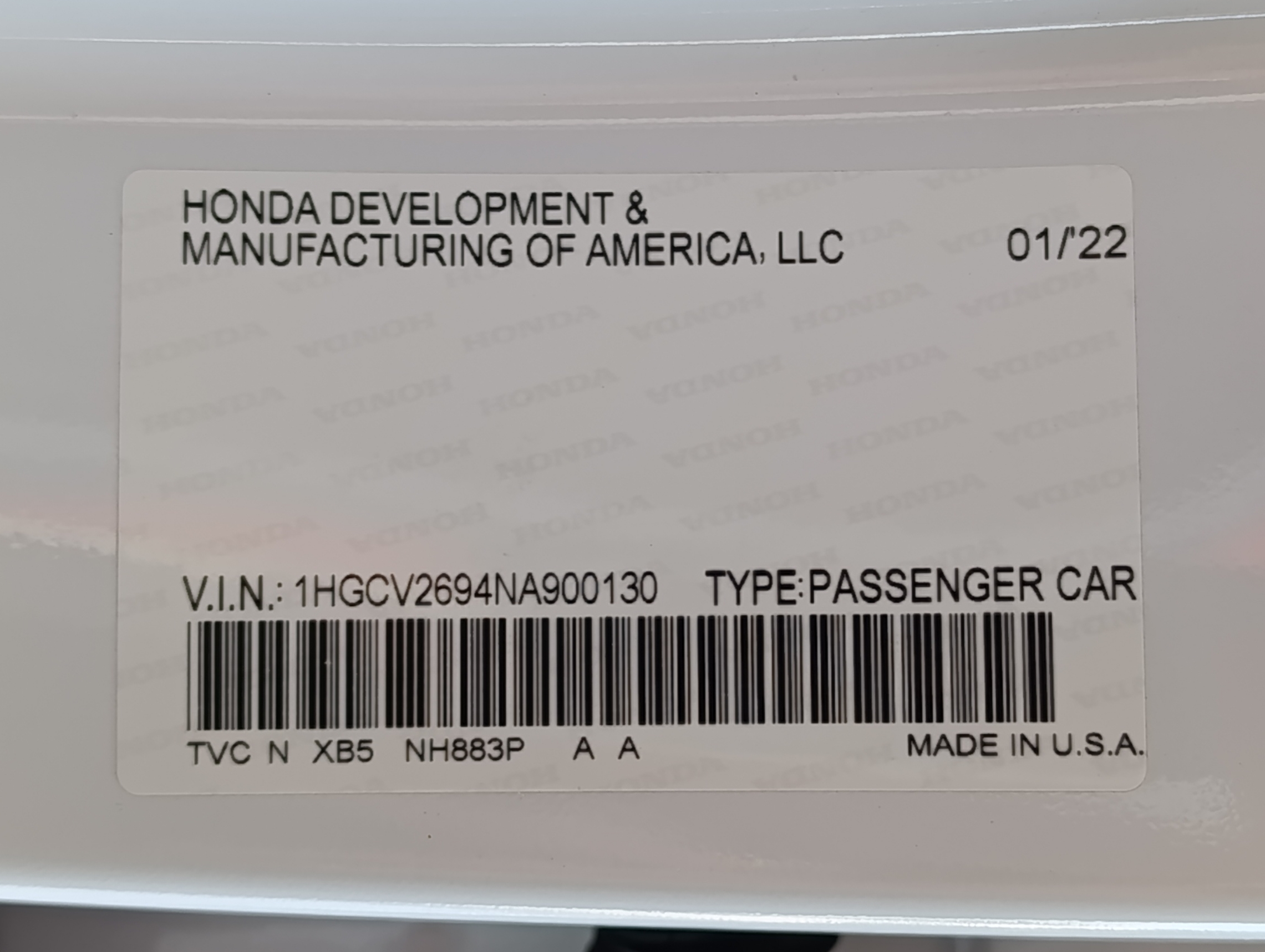 Honda ACCORD Tablero 35